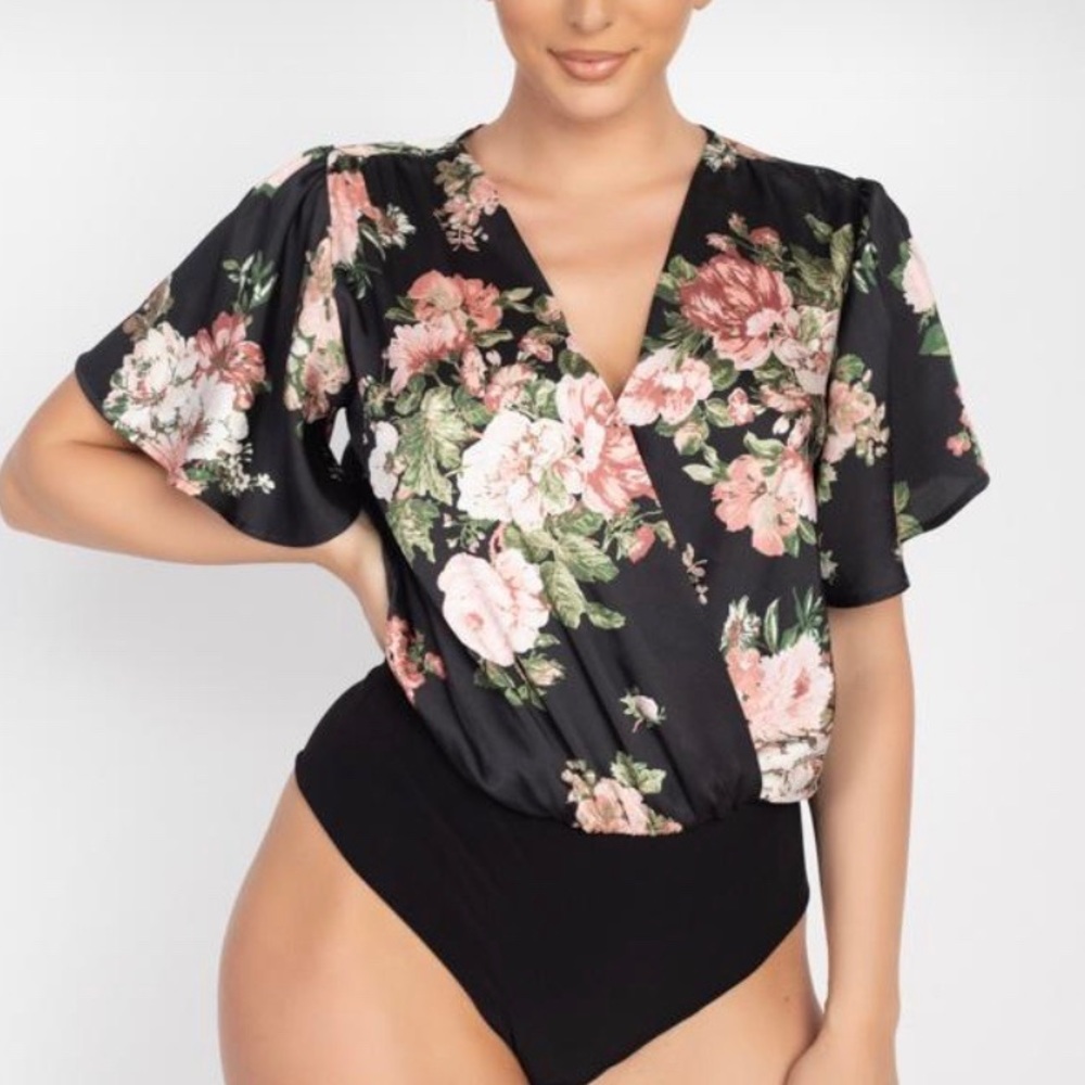 NEW Floral Satin BodySuit